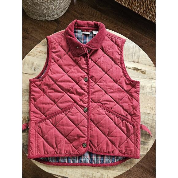 Woolrich Jackets & Blazers - Woolrich Quilted Puffer Vest Women's Size M Crimson Red Plaid Outdoors Preppy